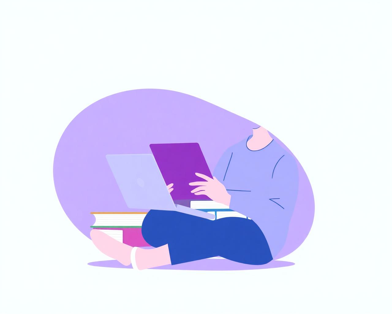 Student se učí na laptopu